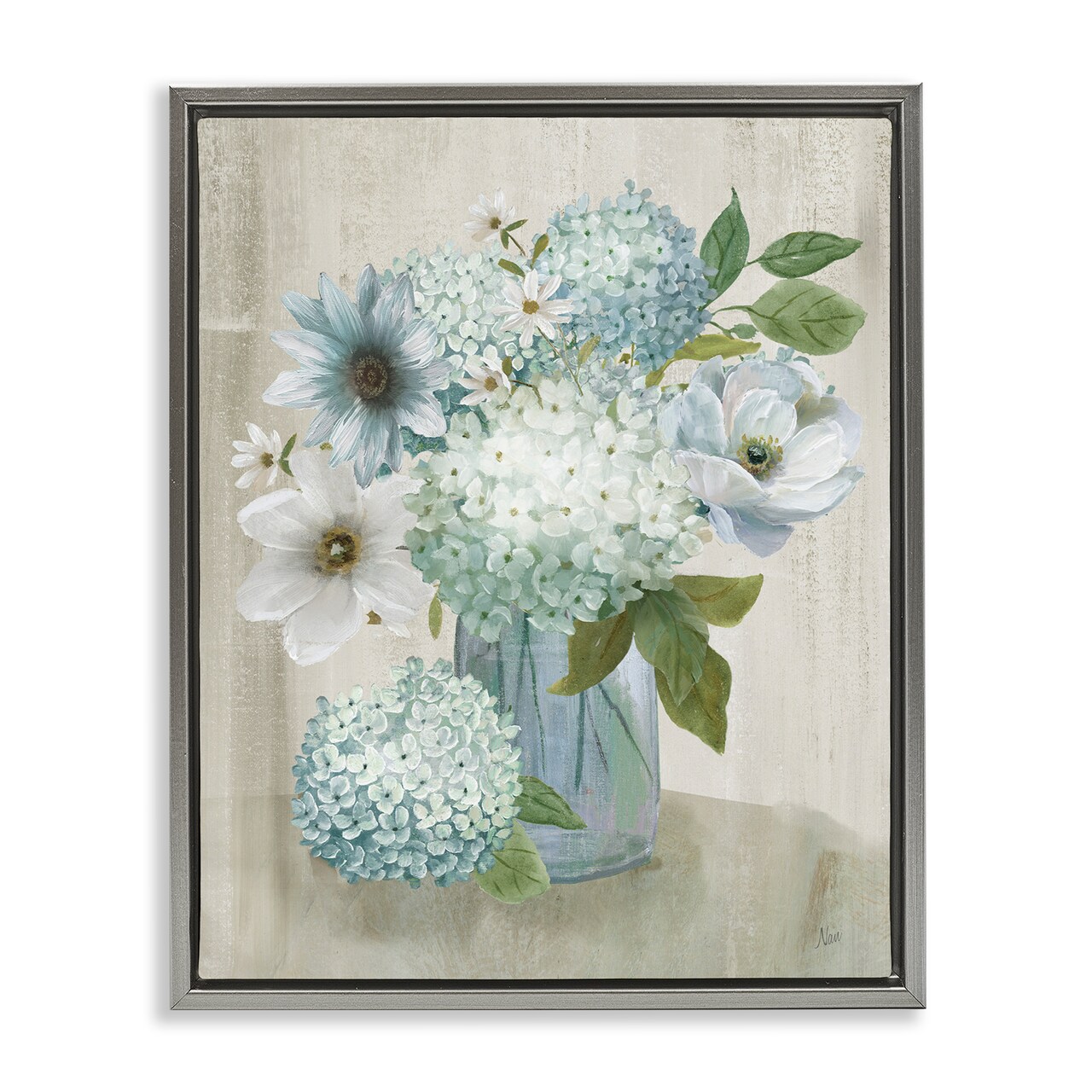 Stupell Industries Charming Hydrangea & Blossoms Floating Frame By Nan